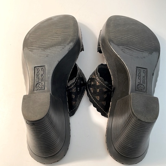Lobo Solo Sandals Black And White Bronze Size 10 - Picture 4 of 4